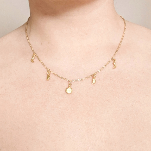 Moon Phases Gold-plated Necklace - Picture 3 of 6